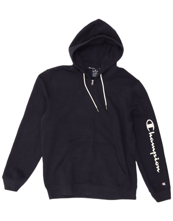 Champion Mens Graphic Regular Fit Hoodie Jumper XL Navy Blue Cotton
