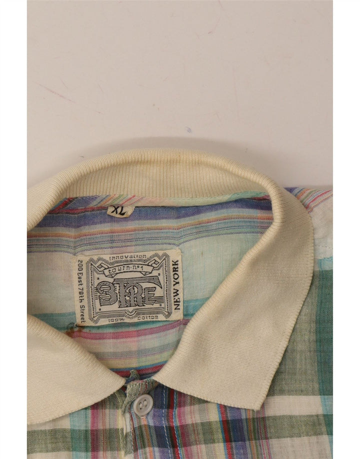 VINTAGE Mens Short Sleeve Shirt XL Multicoloured Check Vintage Vintage and Second-Hand Vintage from Messina Hembry 