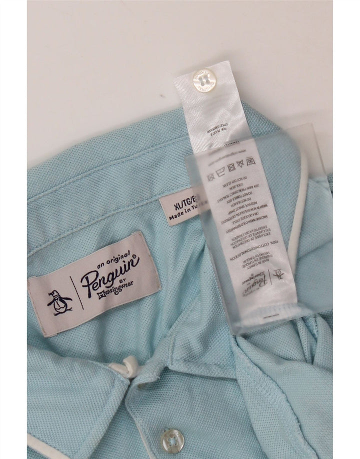 Penguin Mens Polo Shirt XL Blue Cotton