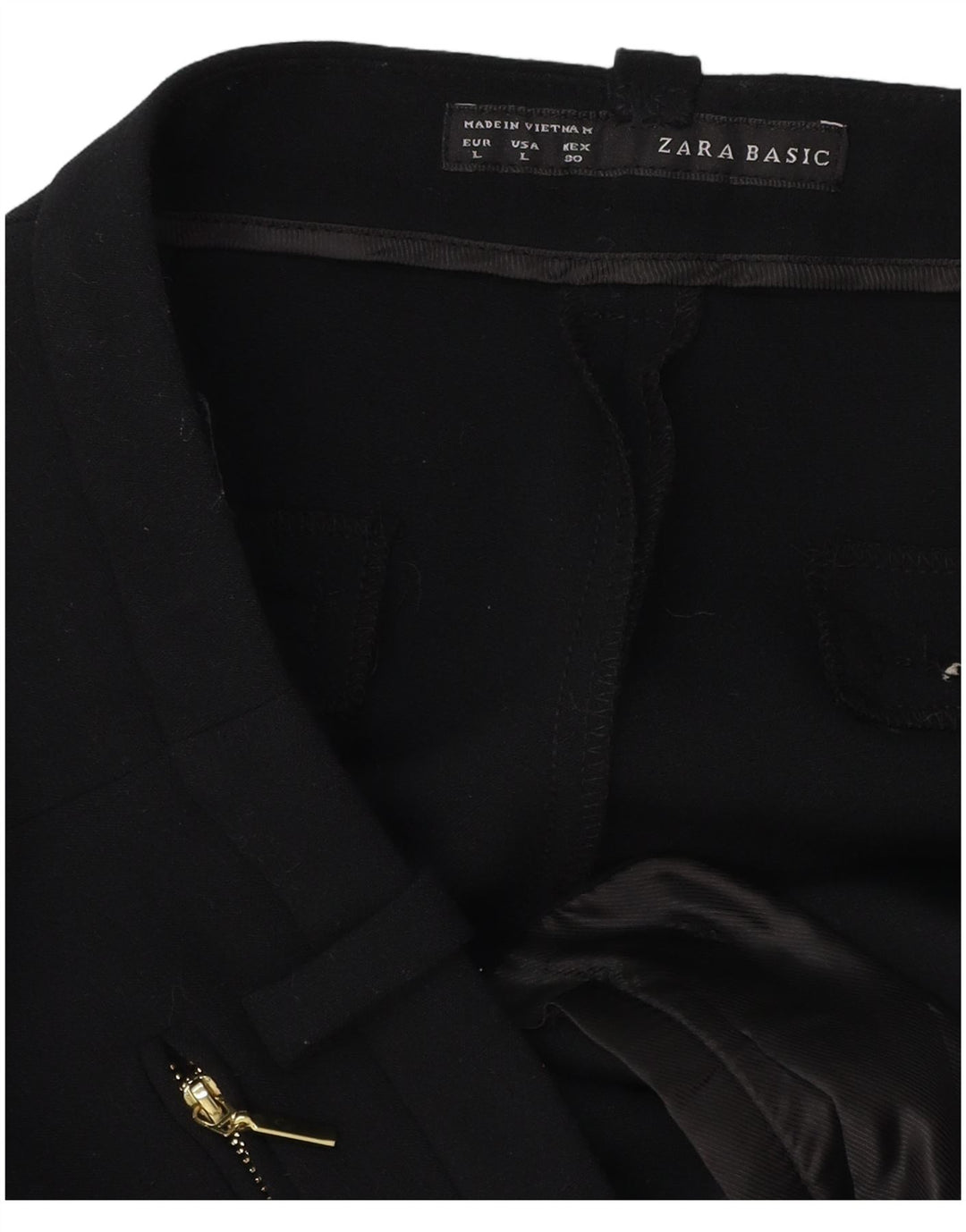 ZARA Womens Straight Suit Trousers Large W30 L32 Black