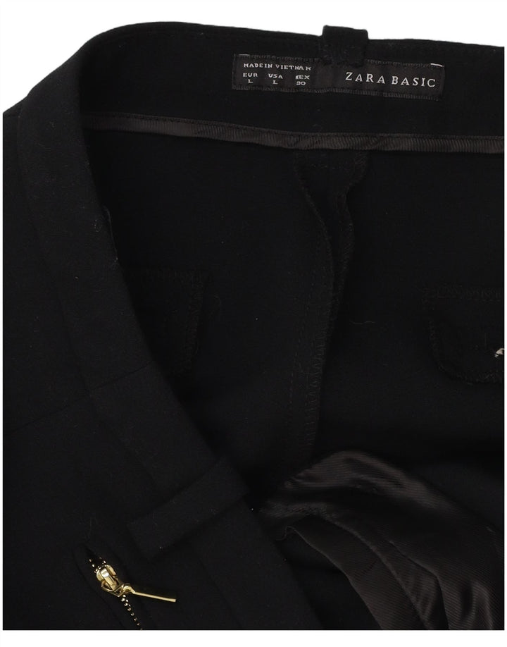 ZARA Womens Straight Suit Trousers Large W30 L32 Black