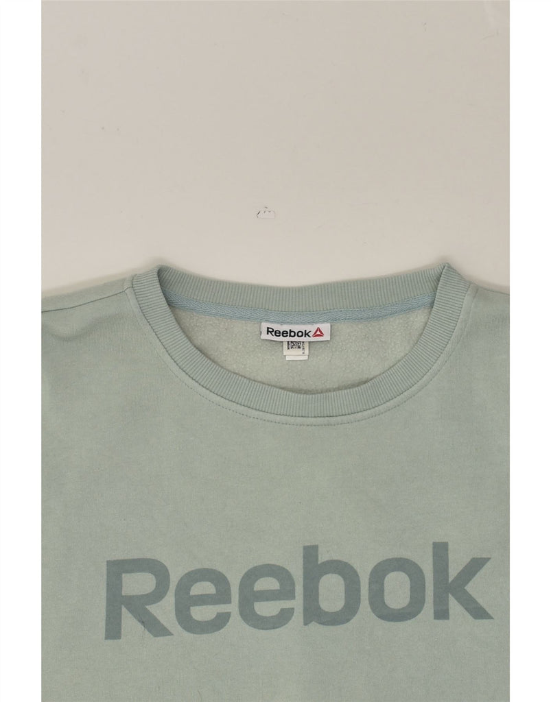 REEBOK Womens Graphic Sweatshirt Jumper UK 18 XL Green | Vintage Reebok | Thrift | Second-Hand Reebok | Used Clothing | Messina Hembry 