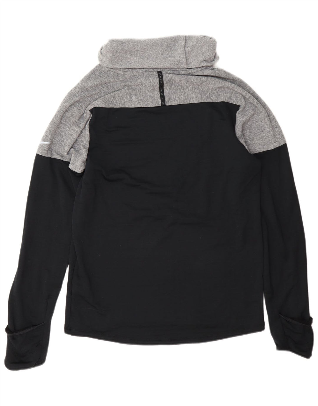 Nike Womens Therma-Fit Roll Neck Sweatshirt Jumper Small Grey Colourblock