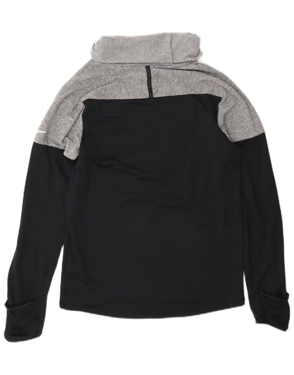 Nike Womens Therma-Fit Roll Neck Sweatshirt Jumper Small Grey Colourblock