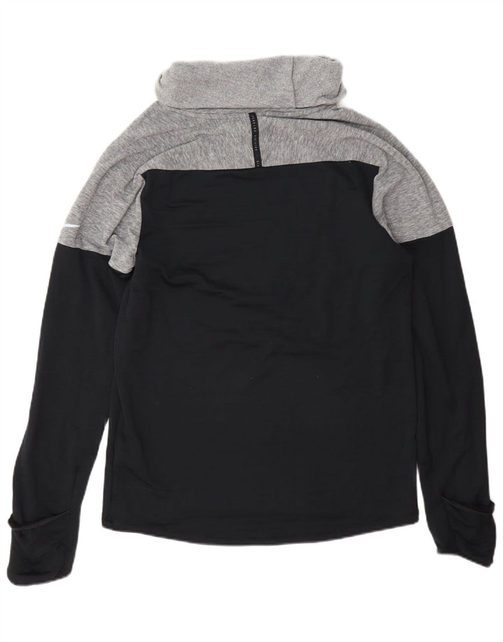 Nike Womens Therma-Fit Roll Neck Sweatshirt Jumper Small Grey Colourblock
