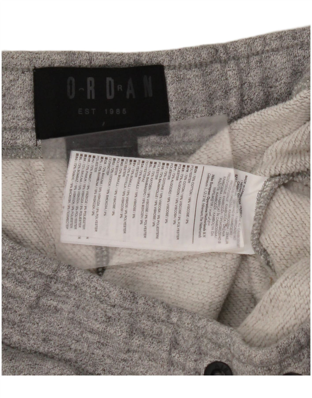 JORDAN Mens Tracksuit Trousers Medium  Grey Cotton