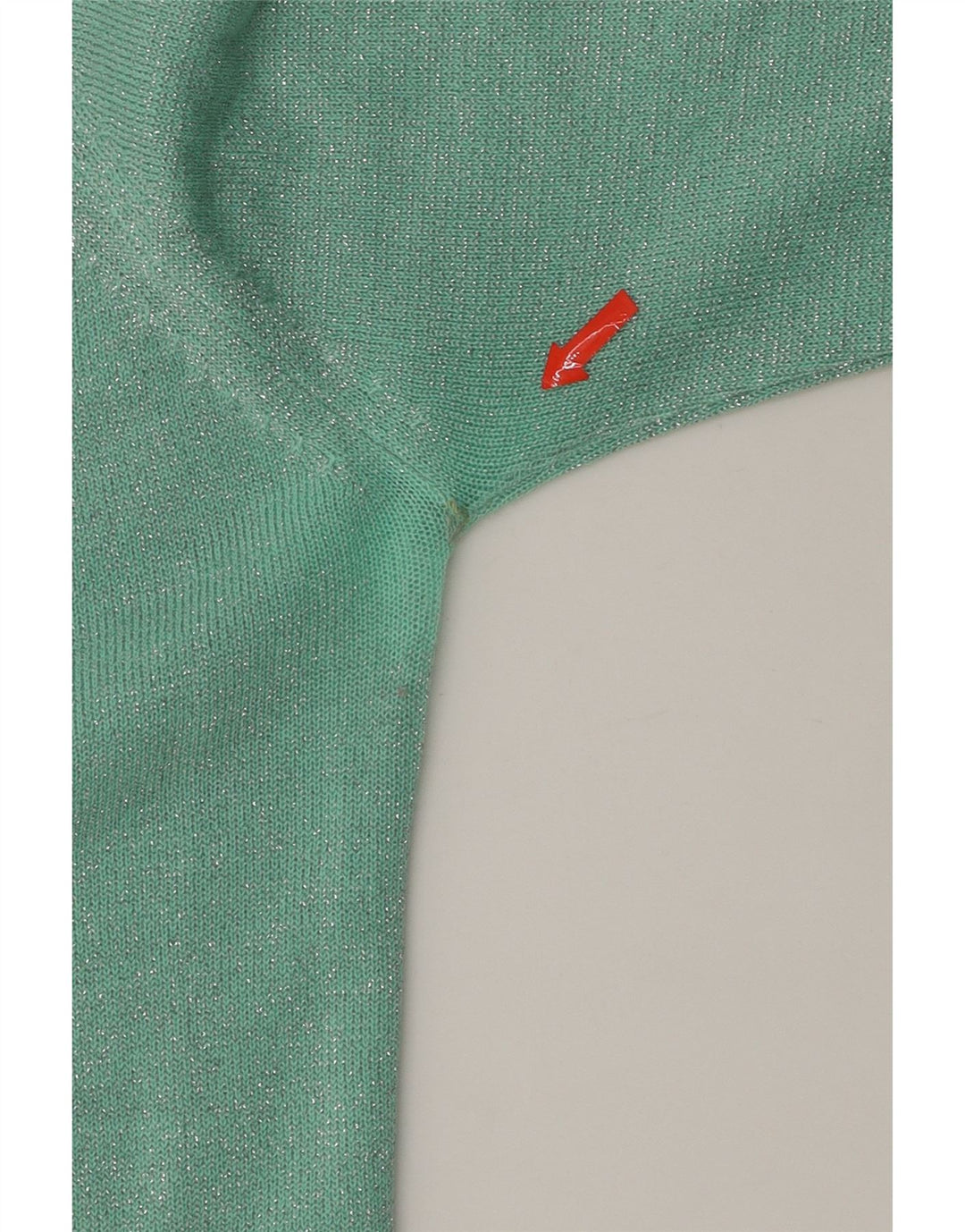 VINTAGE Womens Crew Neck Jumper Sweater UK 14 Medium Turquoise Flecked Vintage Vintage and Second-Hand Vintage from Messina Hembry 