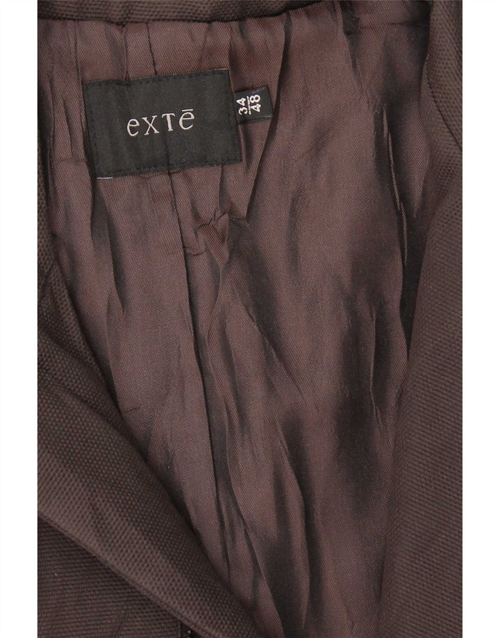 Exte Mens Overcoat IT 48 Medium Brown Cupro