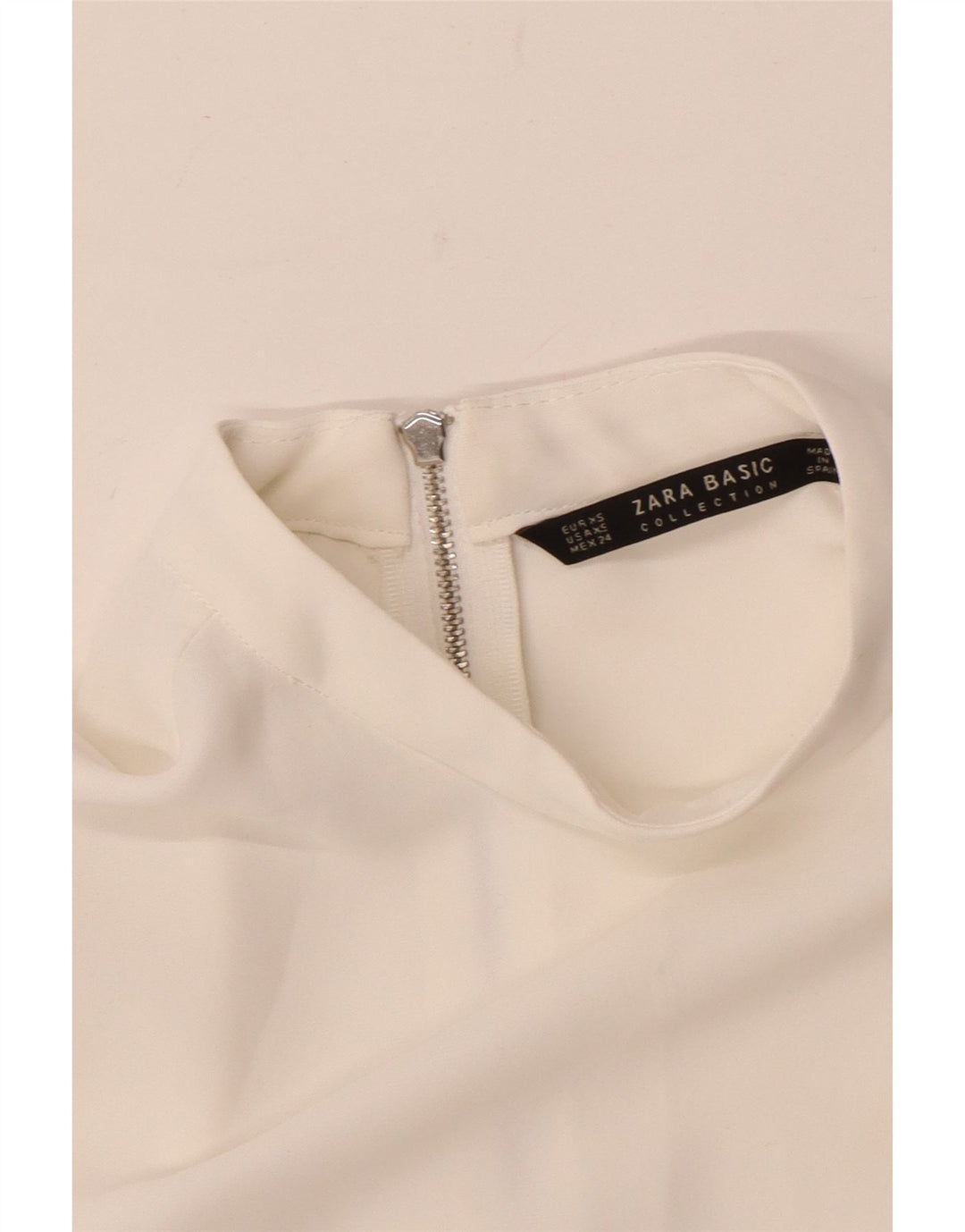 Zara Womens 3/4 Sleeve Blouse Top UK 6 XS White