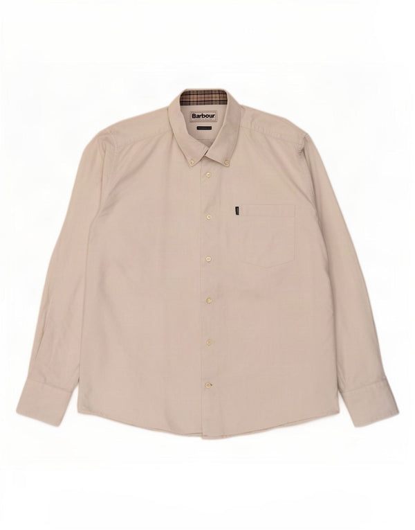 Barbour Mens Tailored Fit Shirt Large White Cotton