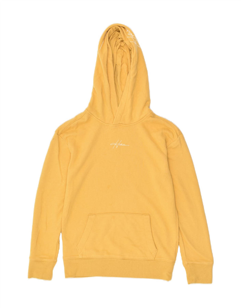 HOLLISTER Mens Graphic Hoodie Jumper XS Yellow Cotton | Vintage Hollister | Thrift | Second-Hand Hollister | Used Clothing | Messina Hembry 