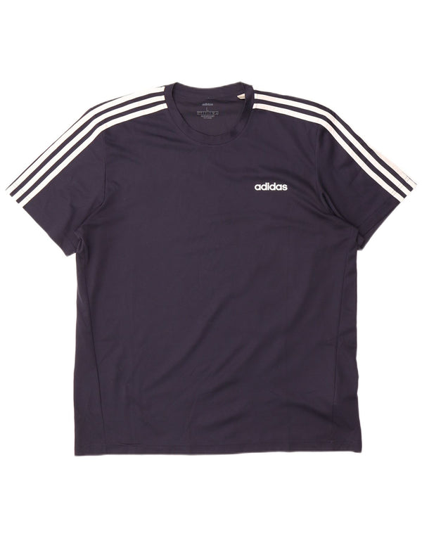 Adidas Mens Aeroready T-Shirt Top Large Navy Blue Polyester