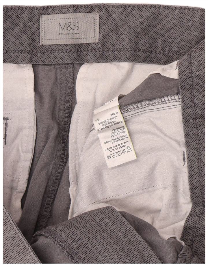 Marks & Spencer Mens Cargo Shorts W34 Large  Grey Geometric Cotton
