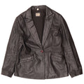 Vintage Womens Leather Jacket UK 12 Medium Black Leather