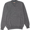 Dack's Mens V-Neck Jumper Sweater 2XL Grey Wool