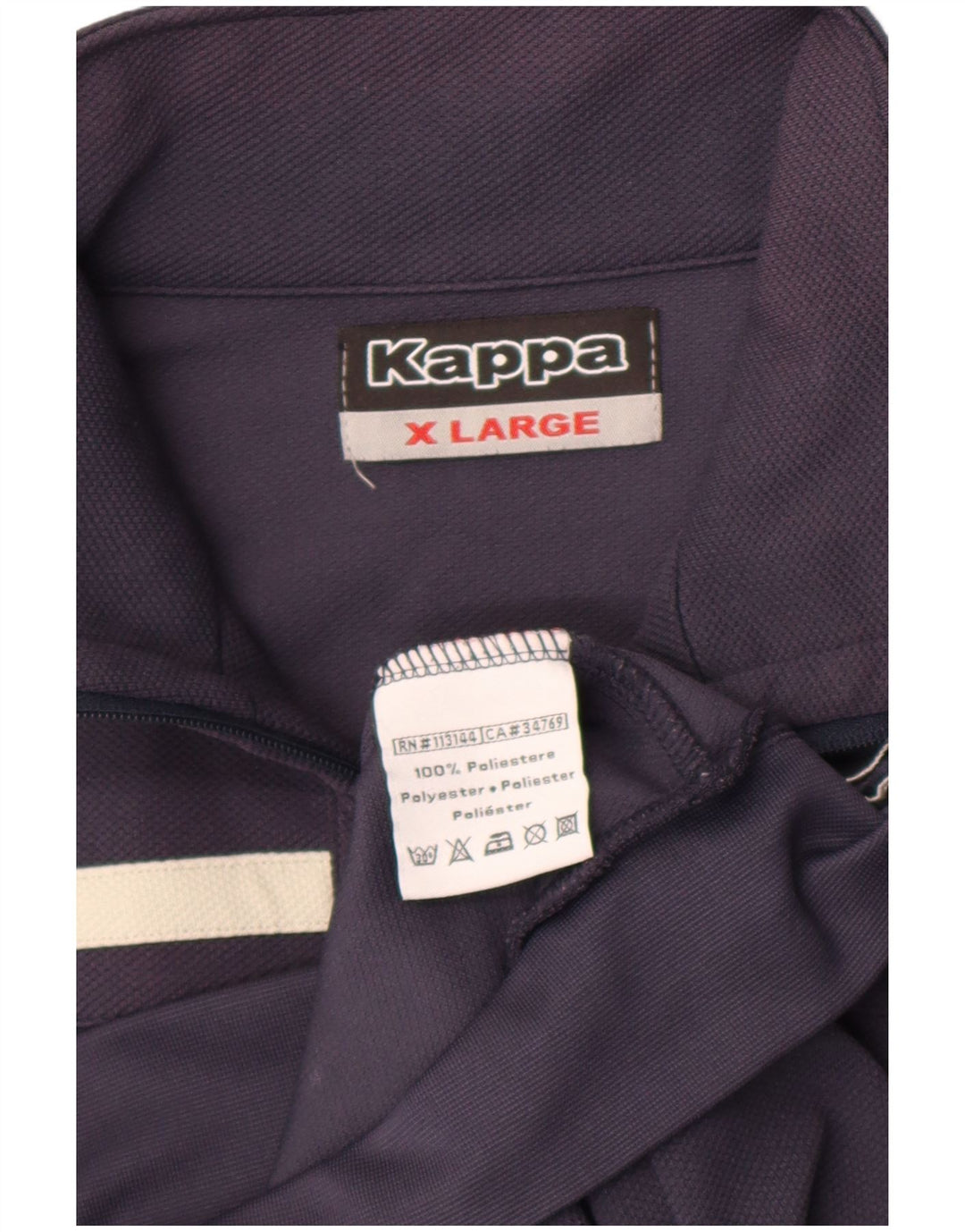 Kappa Mens Tracksuit Top Jacket XL Navy Blue Polyester