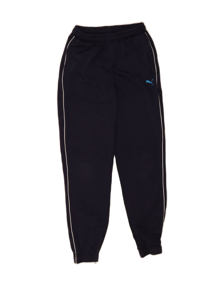 PUMA Boys Tracksuit Trousers Joggers 11-12 Years Large Navy Blue Polyester Vintage Puma and Second-Hand Puma from Messina Hembry 