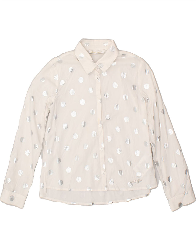 LIU JO Girls Shirt 7-8 Years White Polka Dot Cotton | Vintage Liu Jo | Thrift | Second-Hand Liu Jo | Used Clothing | Messina Hembry 