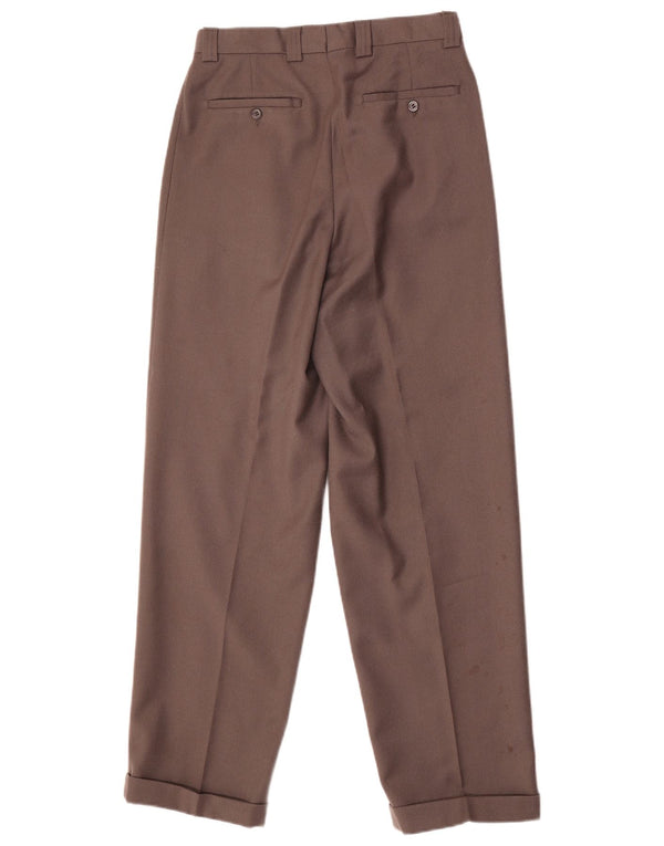 Vintage Mens Straight Pegged Suit Trousers IT 44 XS W27 L31 Brown