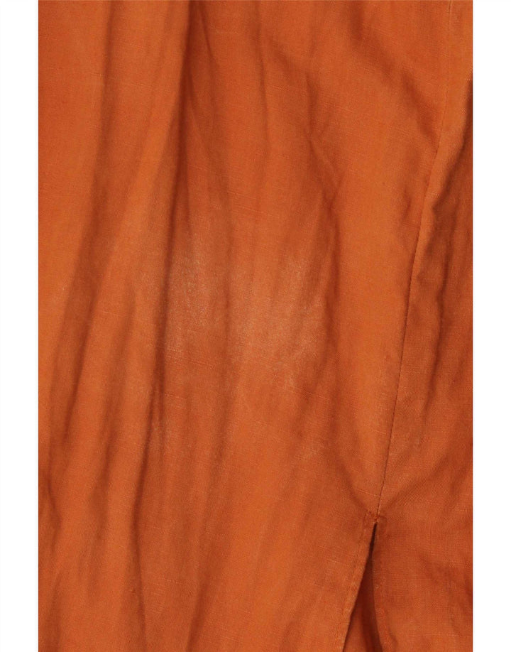 Zara Womens Maxi Sundress UK 6 XS Orange Lyocell