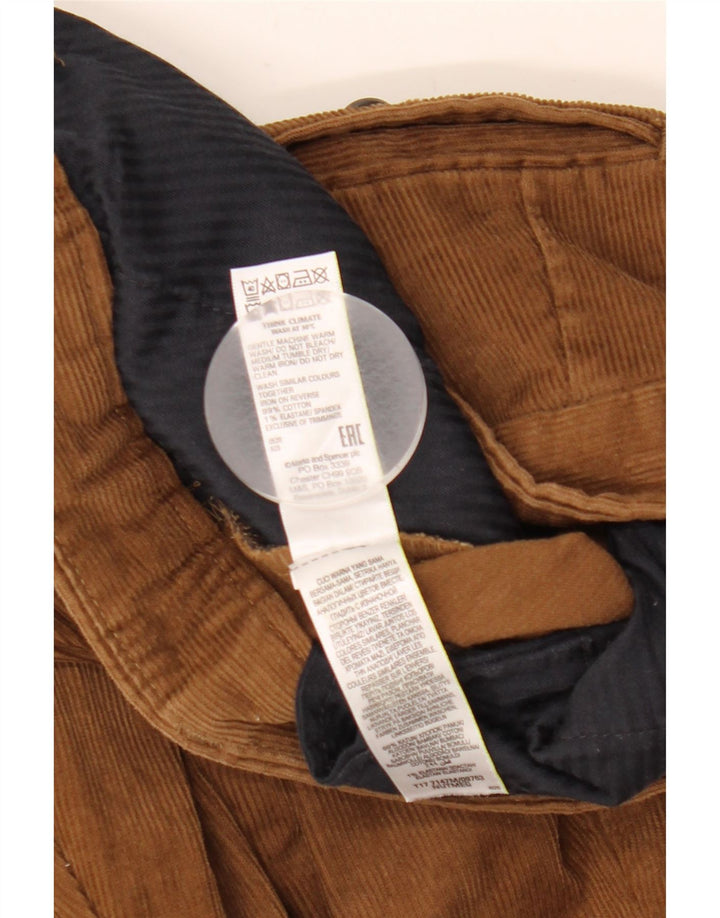Marks & Spencer Mens Straight Regular Corduroy Trousers W36 L33 Brown