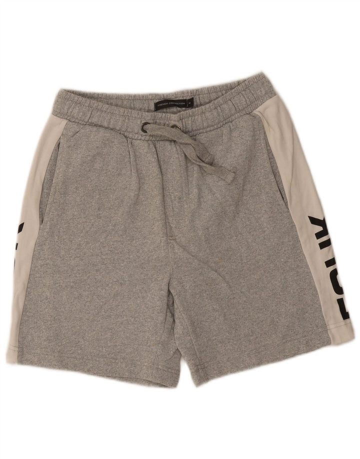 French Connection Mens Graphic Sport Shorts Medium  Grey Colourblock