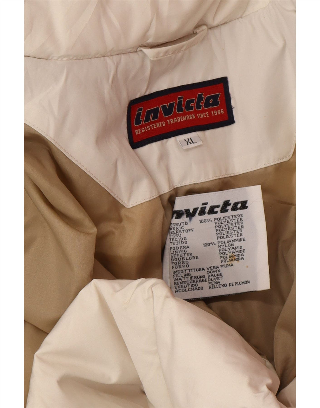Invicta Womens Padded Jacket UK 18 XL Off White Polyester