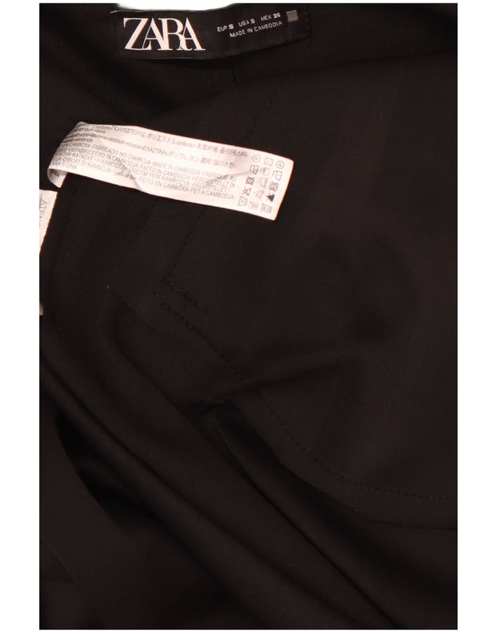 ZARA Womens Oversized Hooded Overcoat UK 10 Small Black Polyester