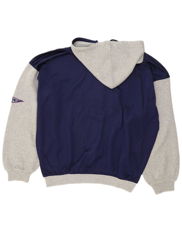 Diadora Mens Graphic Hoodie Jumper IT 52 Large Navy Blue Colourblock