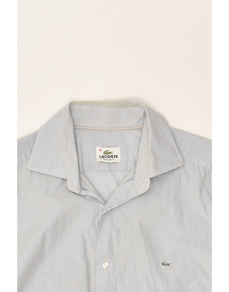 LACOSTE Mens Regular Fit Shirt Size 38 Medium Grey Check Cotton | Vintage Lacoste | Thrift | Second-Hand Lacoste | Used Clothing | Messina Hembry 