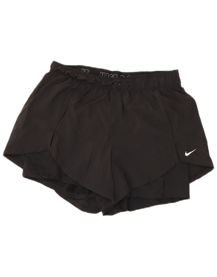 NIKE Womens Sport Shorts UK 14 Large  Black