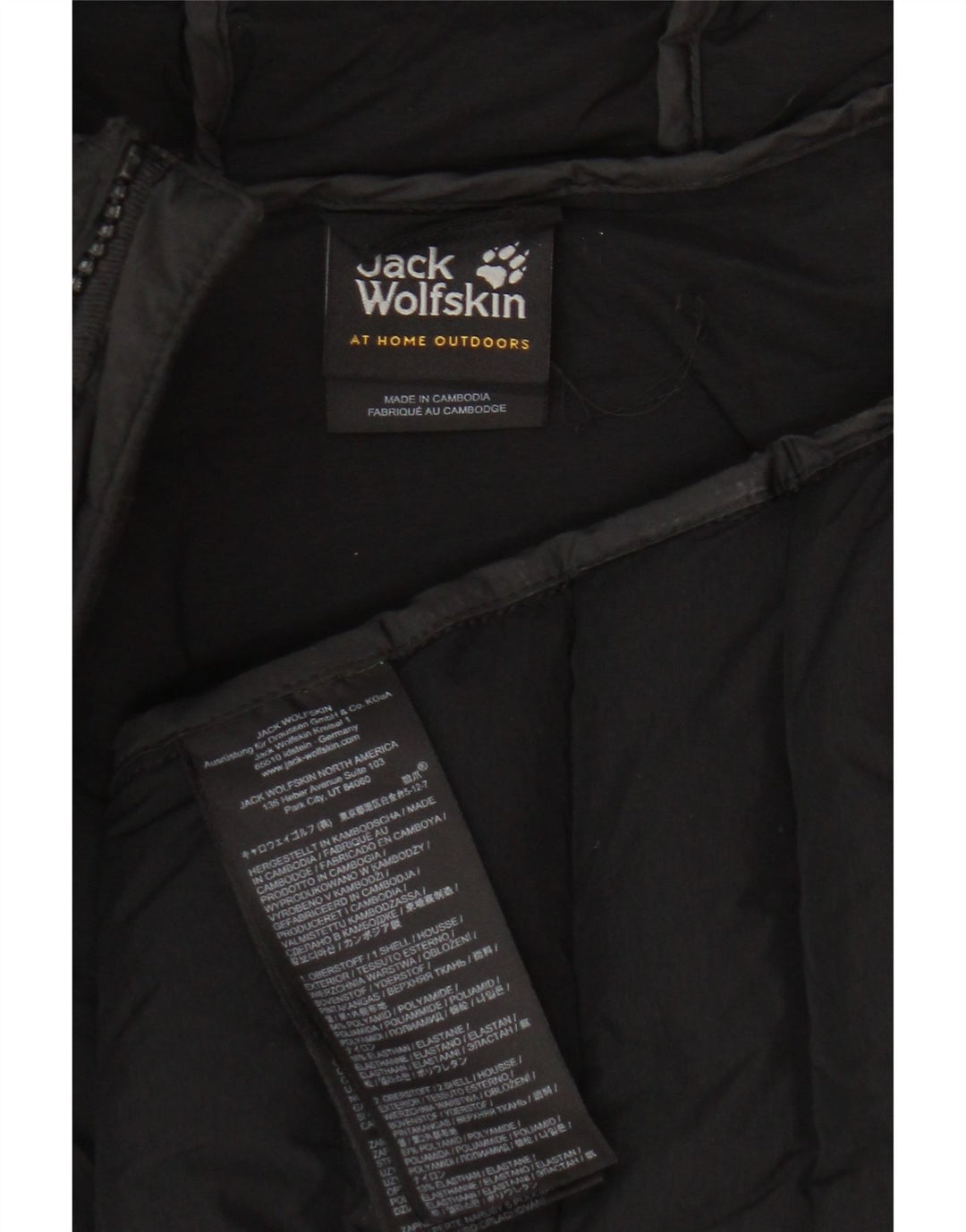 Jack Wolfskin Womens Hooded Padded Jacket UK 18 XL Black Polyamide
