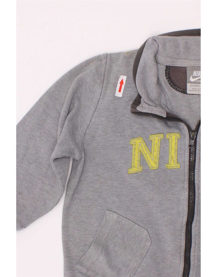 Nike Boys Graphic Tracksuit Top Jacket 2-3 Years Grey Flecked