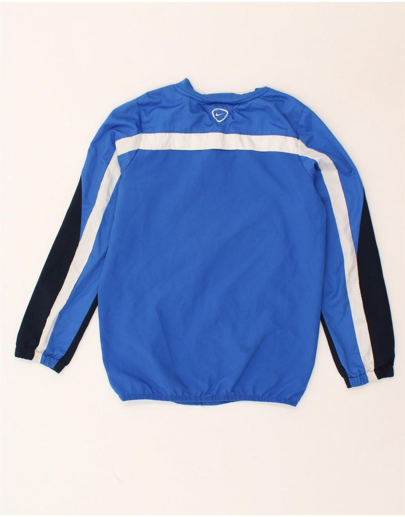 NIKE Boys Pullover Tracksuit Top 10-11 Years Medium  Blue Colourblock | Vintage Nike | Thrift | Second-Hand Nike | Used Clothing | Messina Hembry 