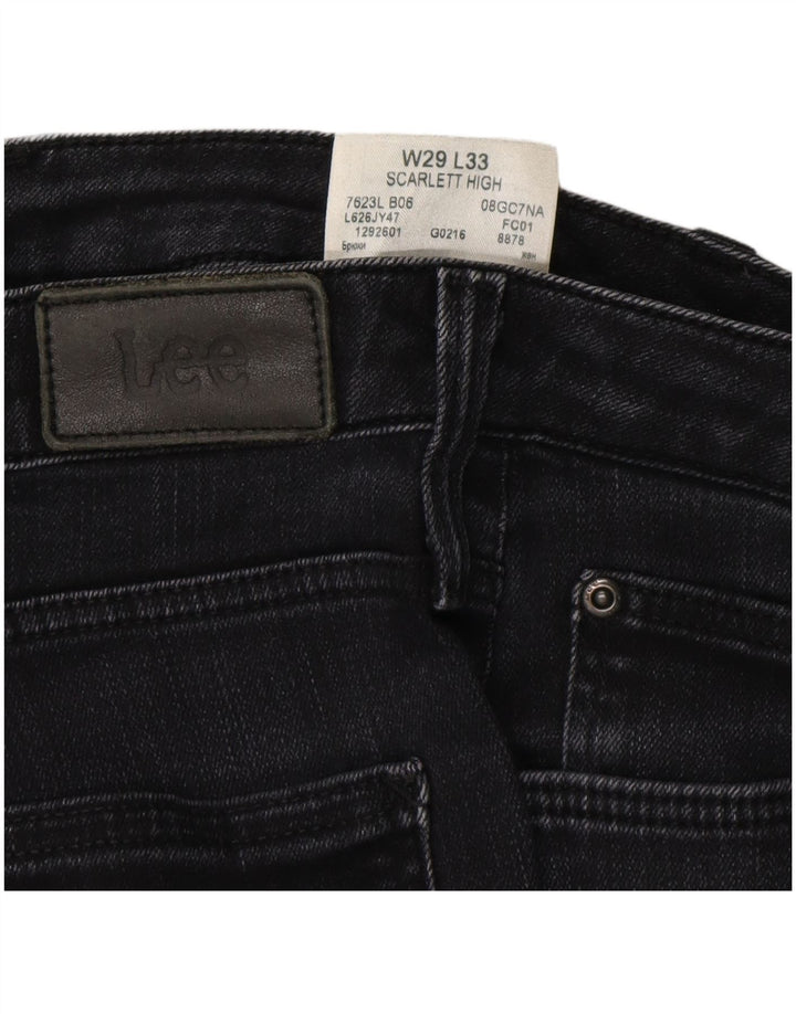 LEE Mens Scarlett High Skinny Jeans W29 L28 Black Cotton