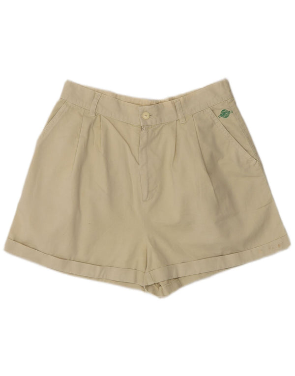 Benetton Womens High Waist Chino Shorts Medium W28 Khaki Cotton