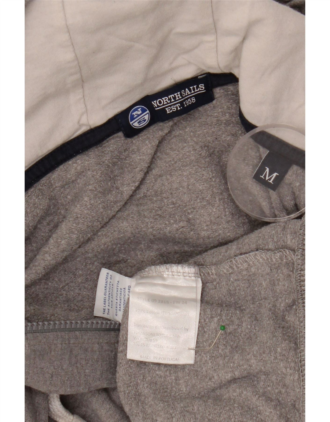 NORTH SAILS Womens Zip Hoodie Sweater UK 12 Medium Grey Cotton