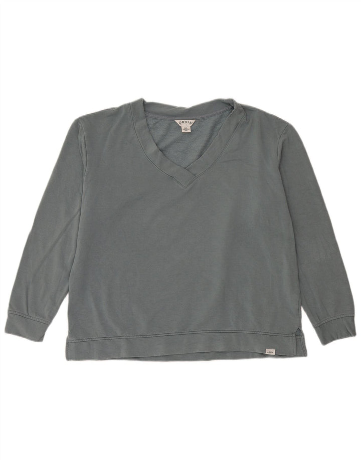 Orvis Womens Oversized Sweatshirt Jumper UK 16 Large Grey