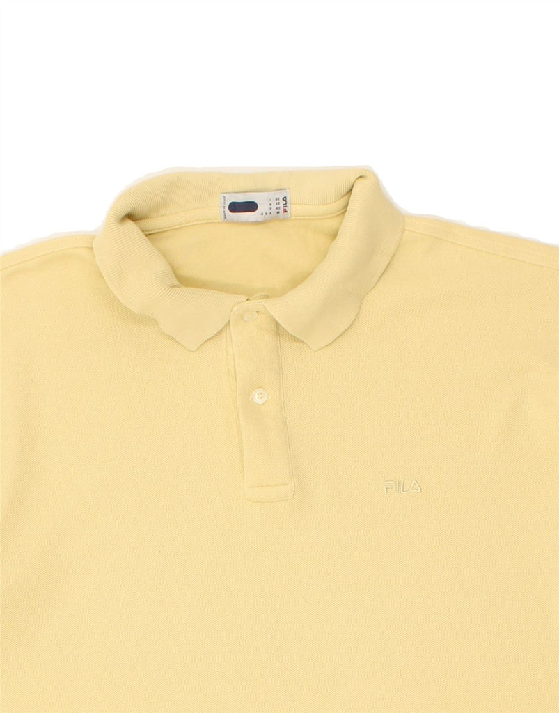 FILA Mens Polo Shirt Medium Yellow Cotton | Vintage Fila | Thrift | Second-Hand Fila | Used Clothing | Messina Hembry 