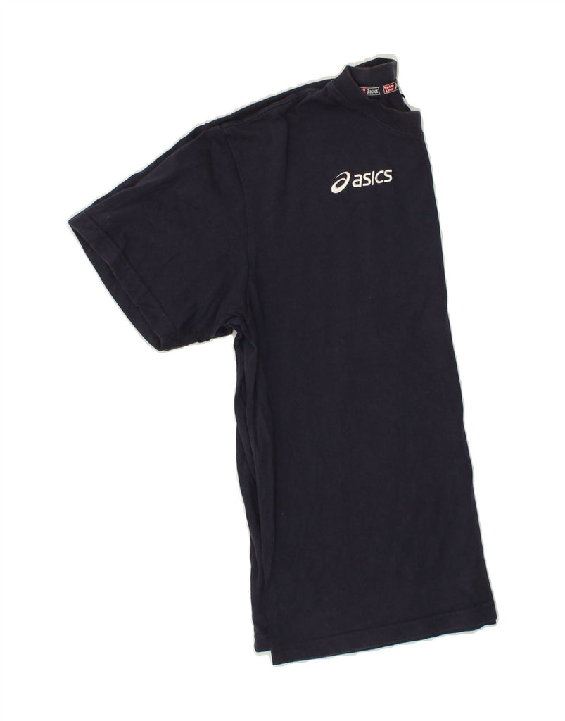 ASICS Mens Graphic T-Shirt Top Large Navy Blue Cotton Vintage Asics and Second-Hand Asics from Messina Hembry 