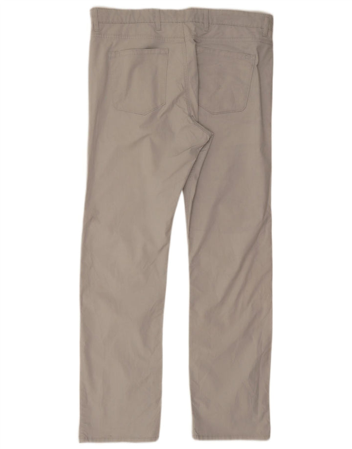 Marks & Spencer Mens Blue Harbour Straight Casual Trousers W38 L33 Grey