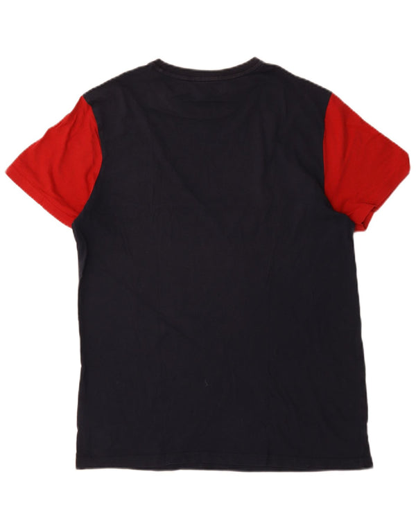 U.S. Polo Assn. Mens Graphic T-Shirt Top Medium Navy Blue Colourblock