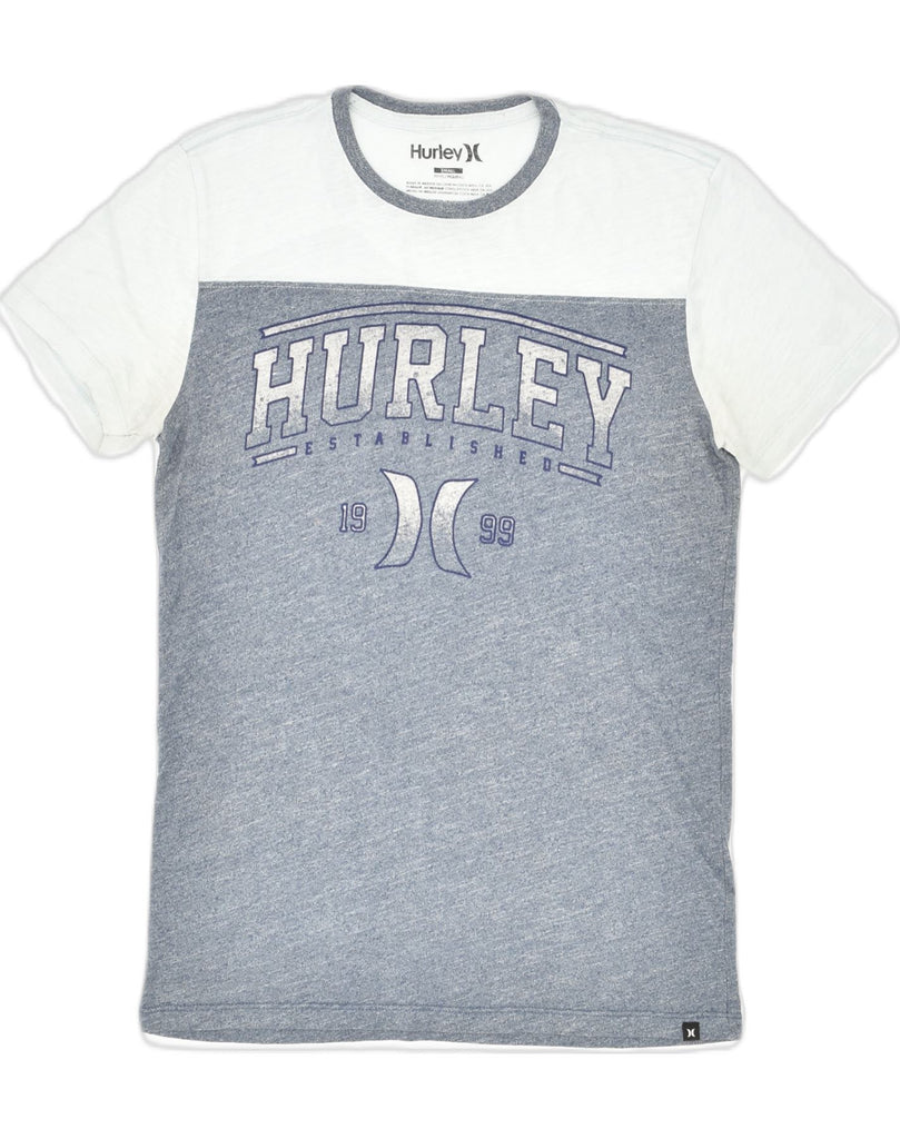 HURLEY Mens Graphic T-Shirt Top Small Grey Colourblock Polyester | Vintage Hurley | Thrift | Second-Hand Hurley | Used Clothing | Messina Hembry 