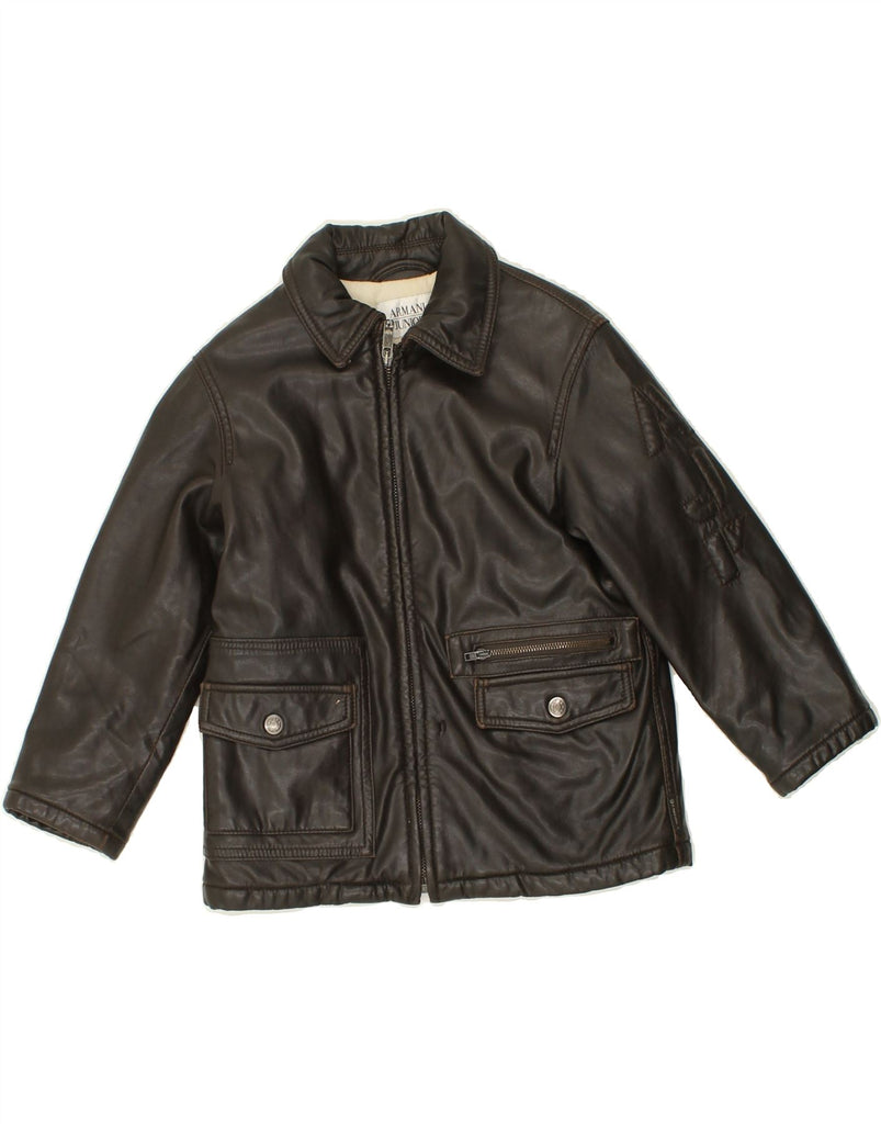 ARMANI JUNIOR Boys Windbreaker Jacket 4-5 Years Brown PVC Vintage Armani Junior and Second-Hand Armani Junior from Messina Hembry 