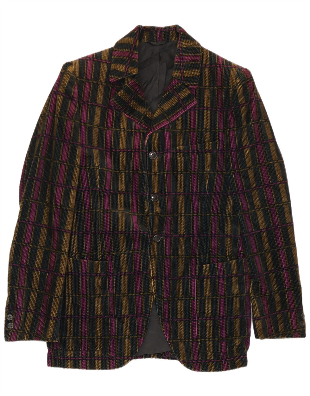 San Remo Mens 3 Button Blazer Jacket IT 48 Medium Multicoloured Check