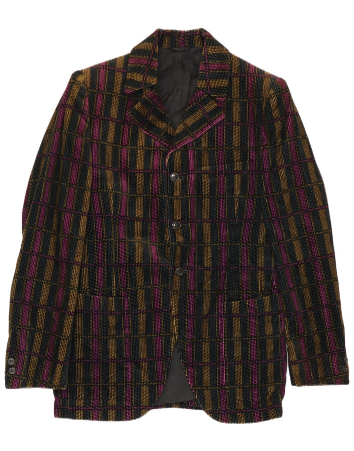 San Remo Mens 3 Button Blazer Jacket IT 48 Medium Multicoloured Check