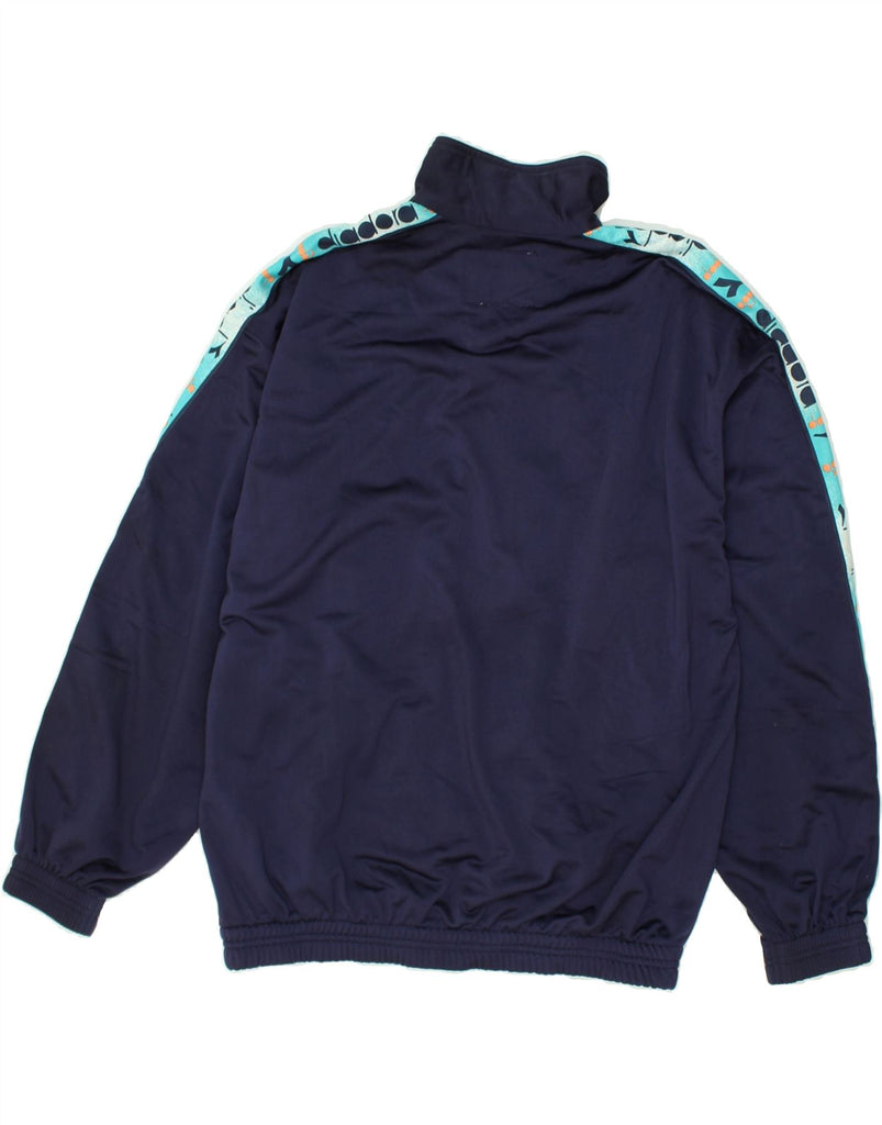 DIADORA Mens Graphic Tracksuit Top Jacket UK 42 Large Navy Blue | Vintage Diadora | Thrift | Second-Hand Diadora | Used Clothing | Messina Hembry 
