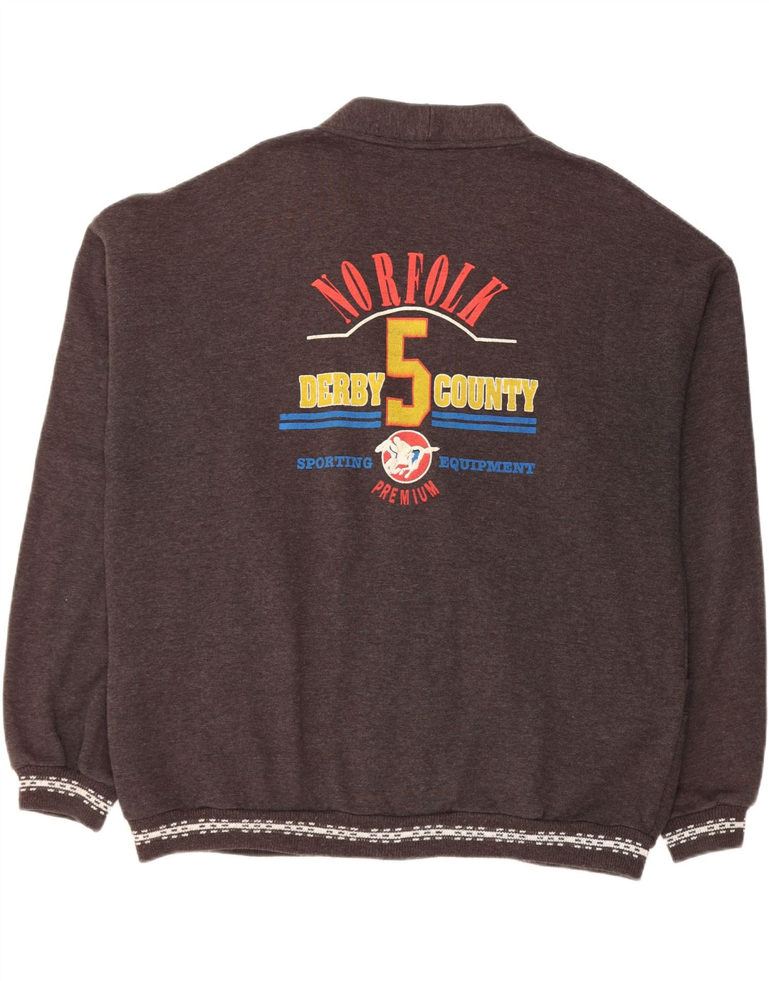 VINTAGE Mens Graphic Cardigan Sweater 2XL Grey