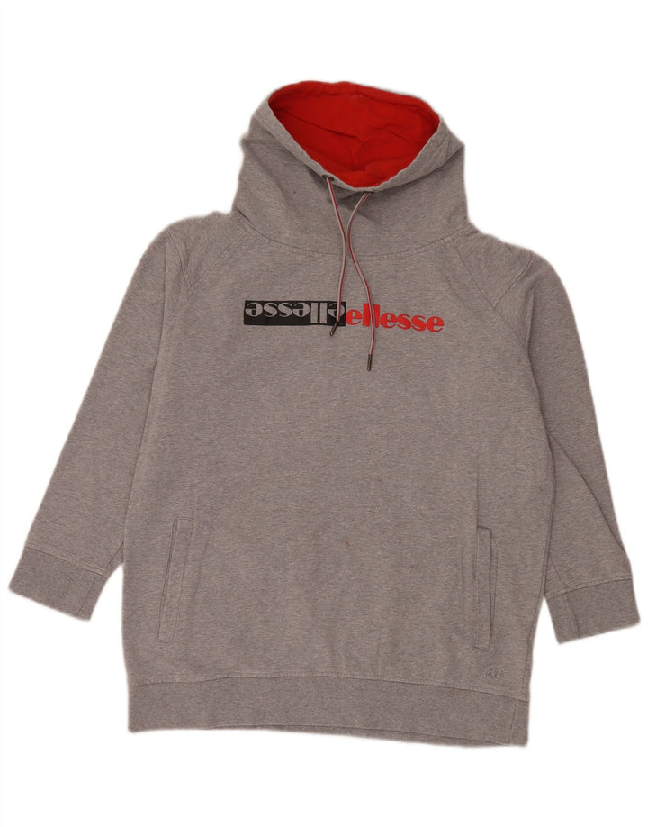 Ellesse Womens Graphic Sweatshirt Jumper UK 16 Large Grey Cotton
