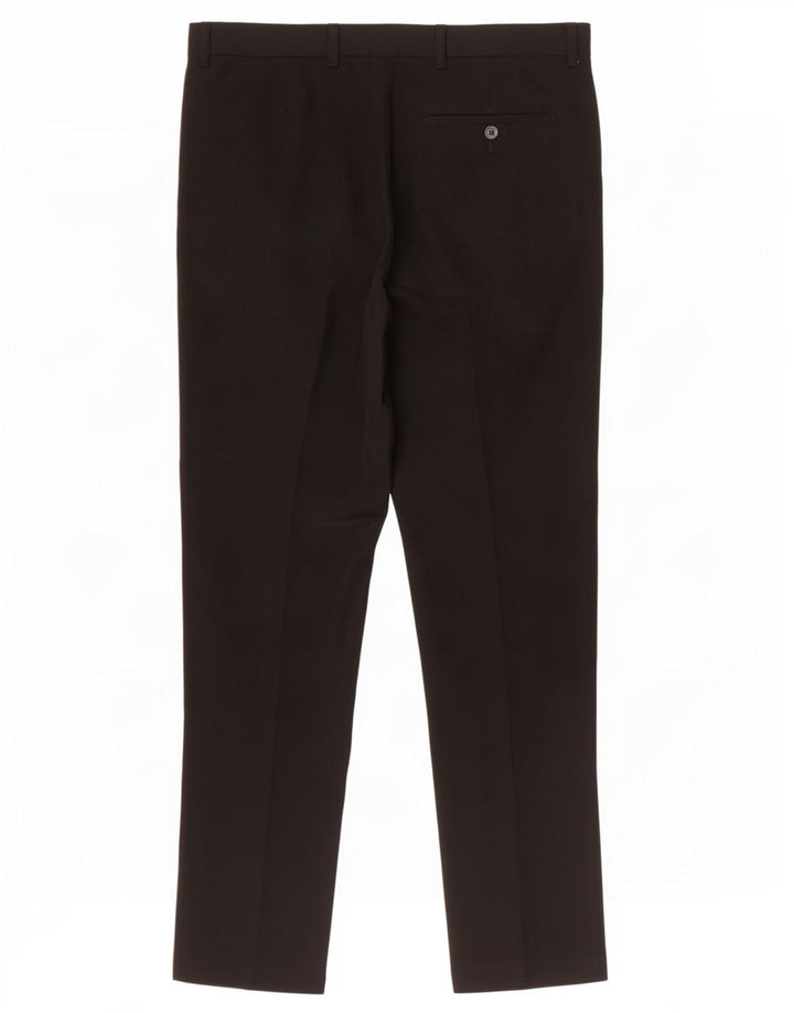 Marks & Spencer Mens Slim Suit Trousers W32 L31 Black Polyester